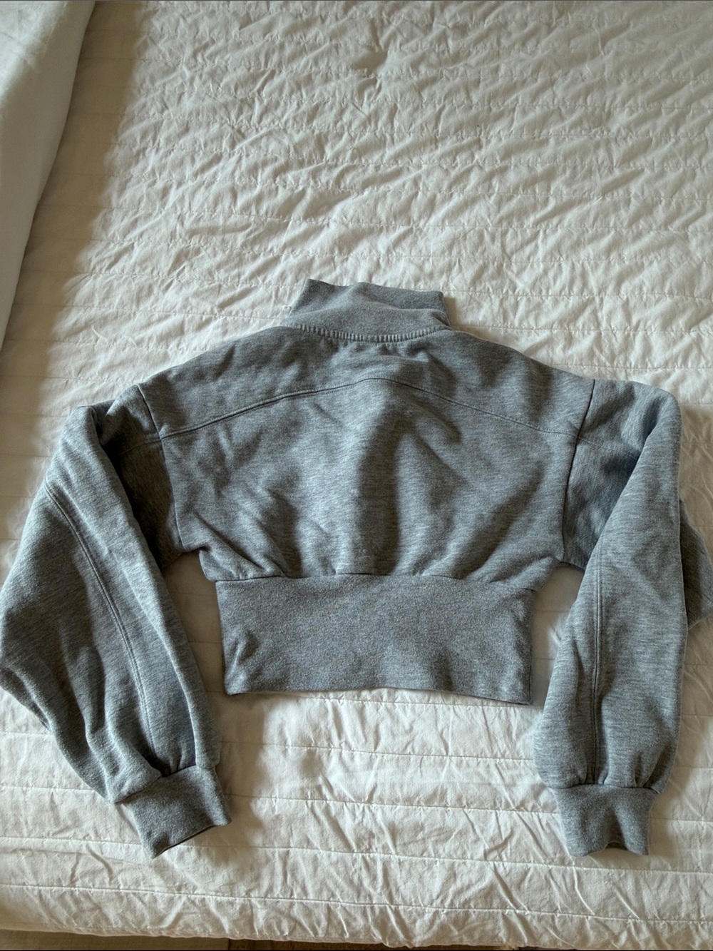 Alo Cropped Grey Half-Zip Pullover - Picture 4 of 6